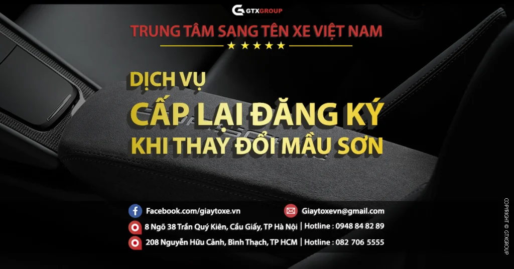 Dịch vụ đăng ký thay đổi màu sơn Ô Tô | Xe Máy